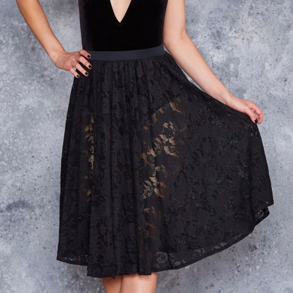 Black Milk Lace Midi Skirt Rare Vintage size Small